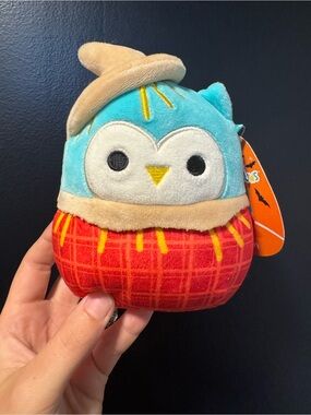 Squishmallows Winston Owl Scarecrow Halloween Plush 5" Kellytoy w/ Tag